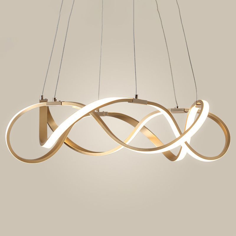 Aluminium LED Hanging Lamp in Modern Luxury Style Acrylic Linear Pendant Light for Living Room