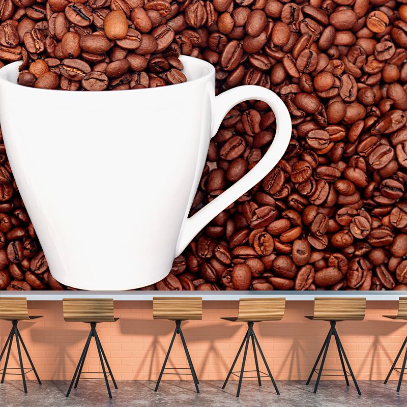 Coffee Beans Photo Mural Wallpaper Wall Art for Bar and Coffee Shop, Waterproofing