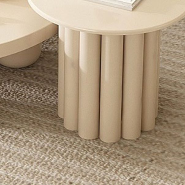 Contemporary Round Bunching Tables with Solid Wood Base Coffee Table