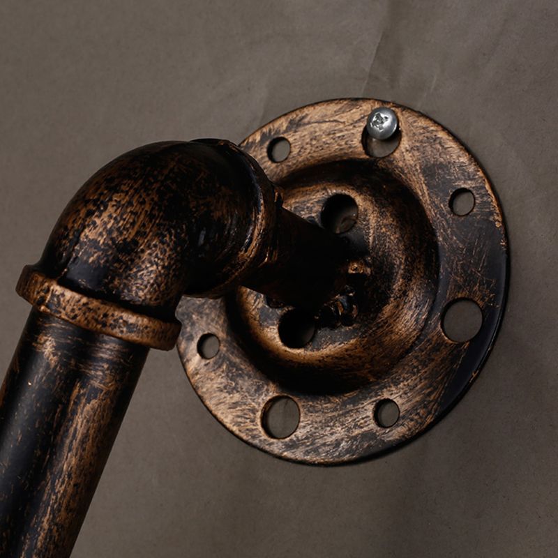 Pipe à eau Éclairage mural en fer antique 1 lumière du restaurant de restaurant Moup de montant avec une teinte de cône dans la rouille