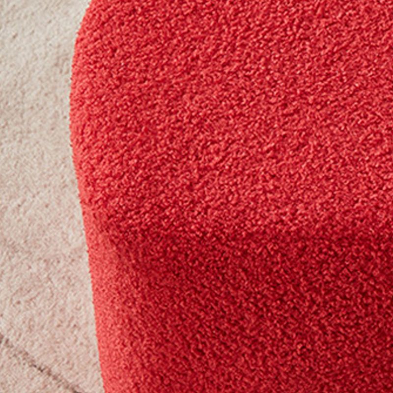 Contemporary Pouf Solid Color Sherpa Heart Shape Fade Resistant Pouf