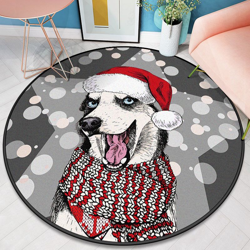 Individuality Animals Pattern Rug Multicolored Stylish Round Rug Washable Carpet for Home Decor