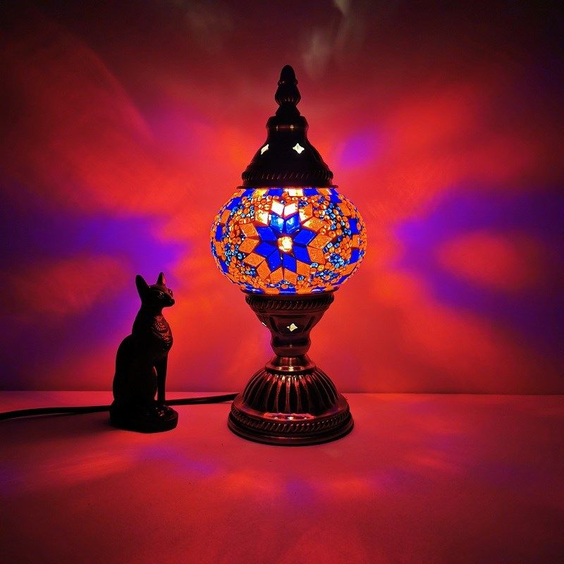 1 la tête tachée de tête petite lampe de bureau du sud-est de l'Asie du Sud-Est lampe de table de nuit à chambre ovale