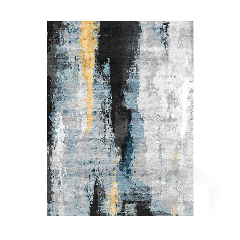 Modern Living Room Area Rug Abstract Pattern Polyester Stain Resistant Rug for Home Decor
