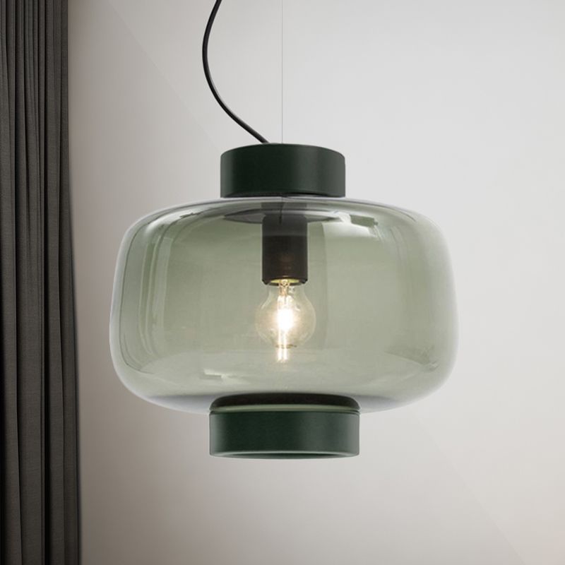 1 tête Bistro Pendante Light Vintage Black suspendu lampe à lampe à tambour à tambour