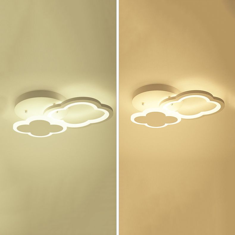 Kids Style Unique Shape Wall Lights Metal 2 Light Wall Mount Lights in White