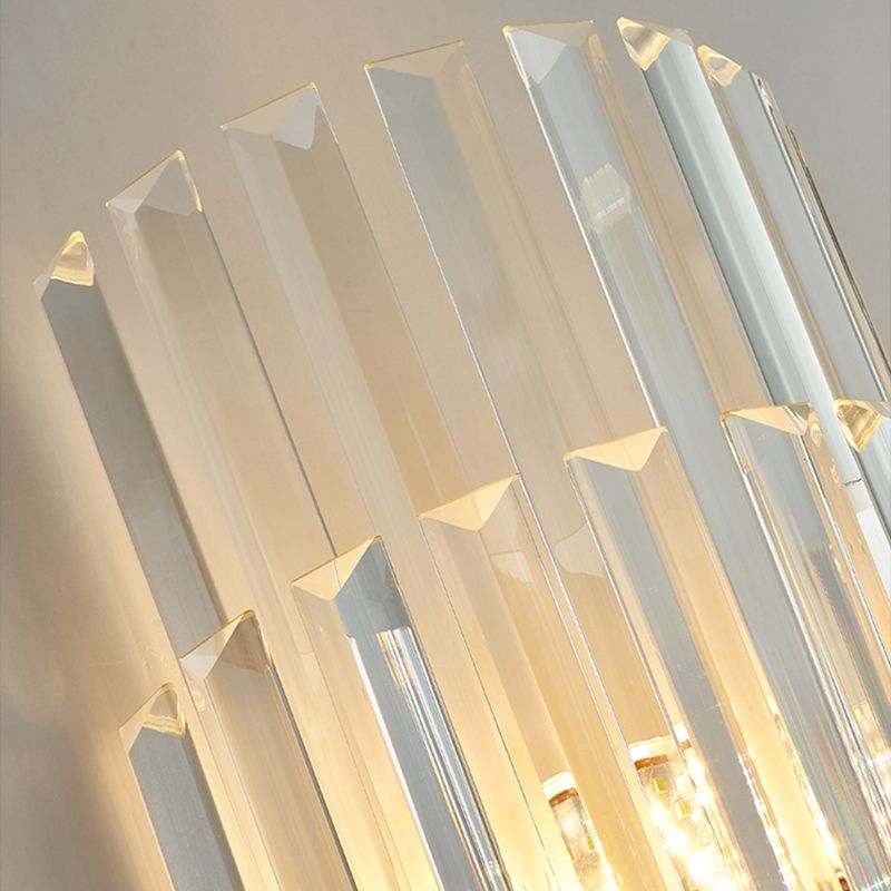 Crystal Geometry Shape Wall Lights Modern Style 2 Light Wall Sconce for Bedroom