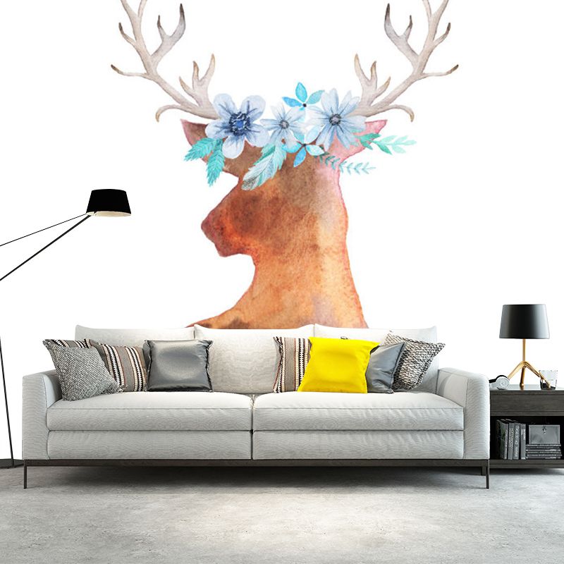 Back of Dear Head Mural Decal Aesthetics Stain-Proof Living Room Wall Art, Made to Measure