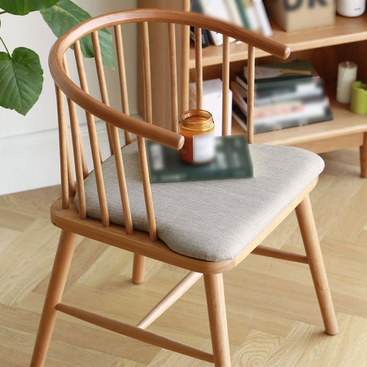 Silla de comedor de madera de estilo escandinavo, sillón con respaldo Windsor