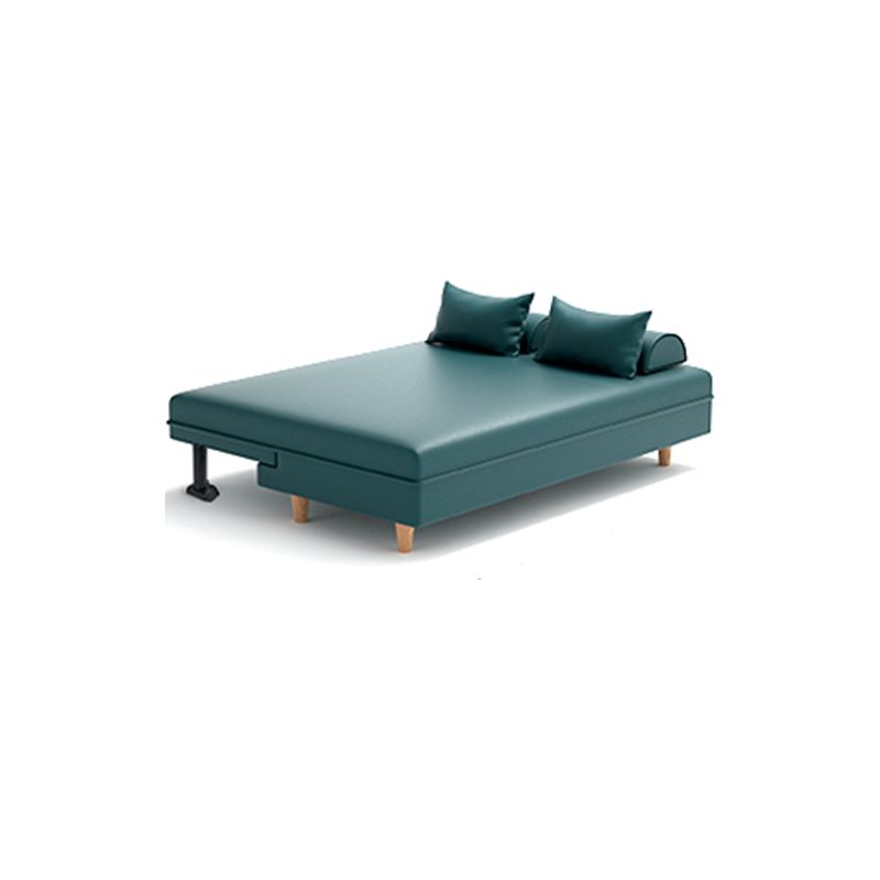 Modern Cotton-Blend/Faux Leather Convertible Sofa 33"H Armless Sofa for Living Room