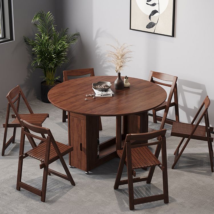 Mitte des Jahrhunderts moderner Esstisch brauner runder massiver Holz Esstisch für Zuhause