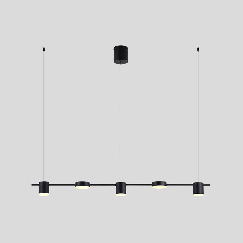 Cylinder Island Lighting Fixtures Contemporary Metal Island Chandelier Lights for Kitchen