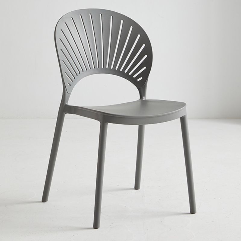 Contemporary Style Plastic Open Side Chair Colorful Stacking Dining Chairr for Home