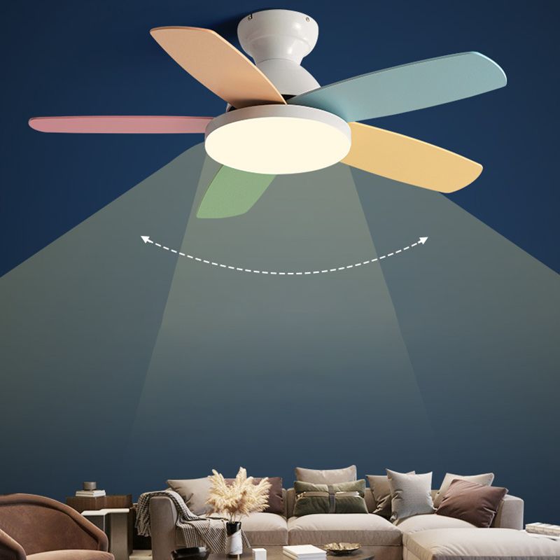 Ventilateur de plafond Light Metal Style Style LED Plafond Mount pour chambre à coucher