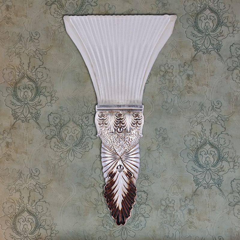 Éclatement en verre jaune applique légère légère style rétro 1 tête lampe murale de salon avec or / argent / blanc et en or plaque arrière