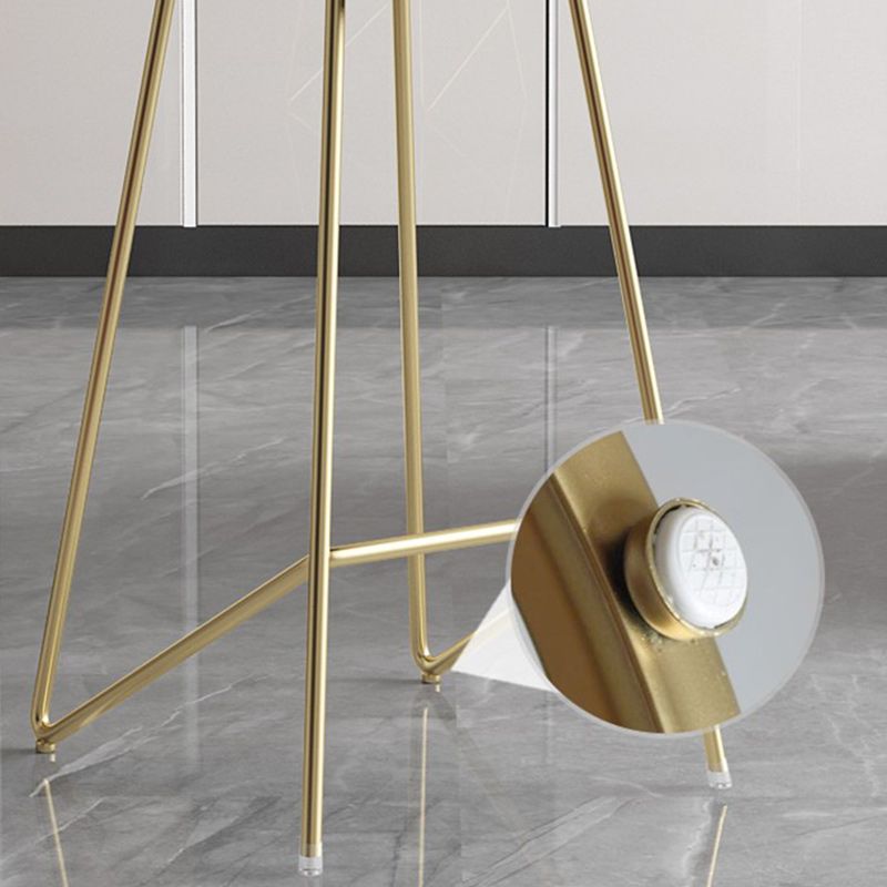 Modern Backrest Armless Counter Stool Iron Bar Stool with Leather Cushion