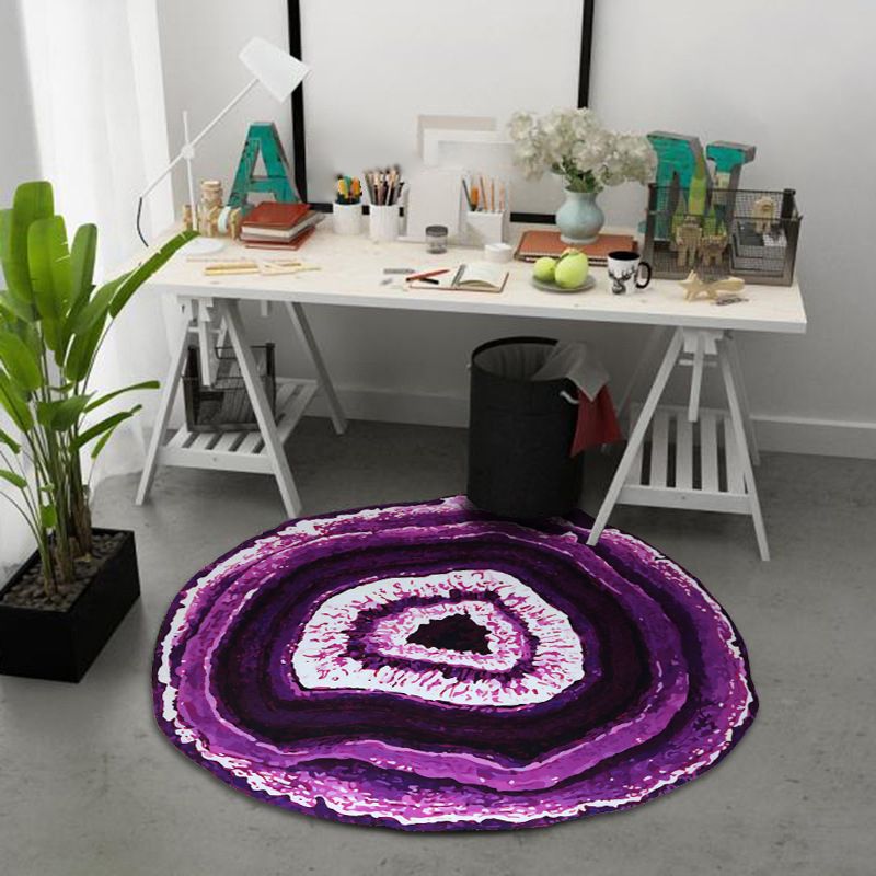 Creative Indoor Rug Polyester 3D Tree Rings Carpet Washable Rug for Living Room