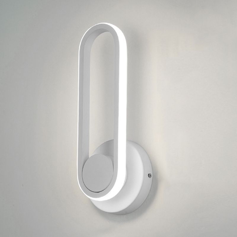 Forma ovalada de pared de metal estilo moderno 1 luz de montaje de pared ligera