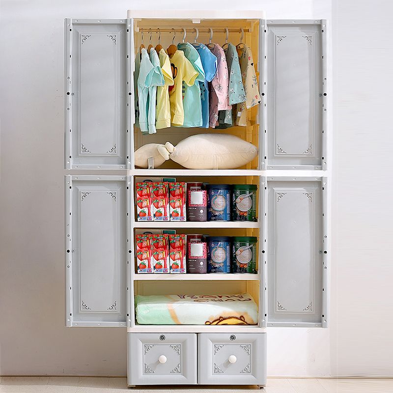 Contemporary Style Wardrobe Plastic Bedroom Wardrobe Closet With Lock