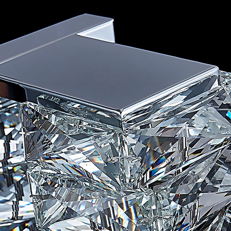 Luz de pared geométrica moderna Luz de acero inoxidable aplastante con cristal para sala de estar