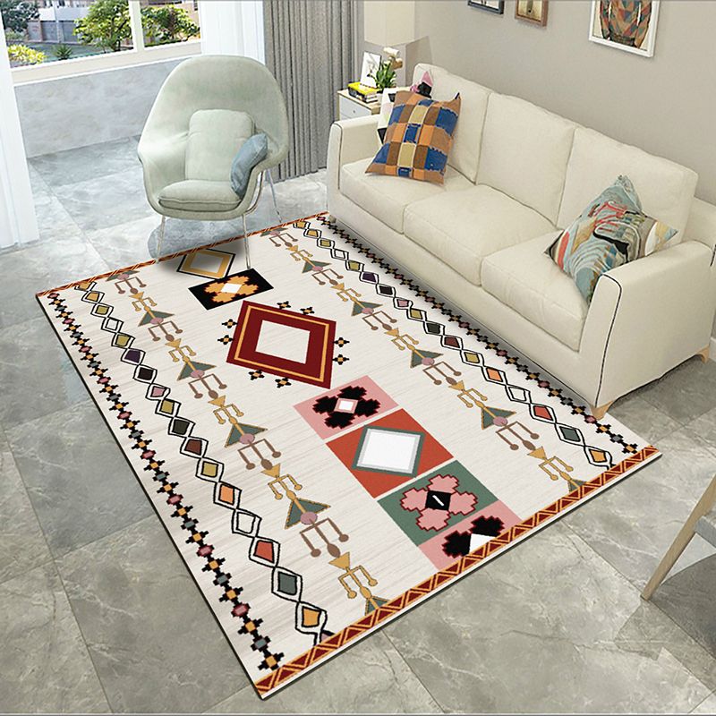 Bohemian Triangle Print Carpet Polyester Indoor Rug Non-Slip Backing Area Carpet for Living Room