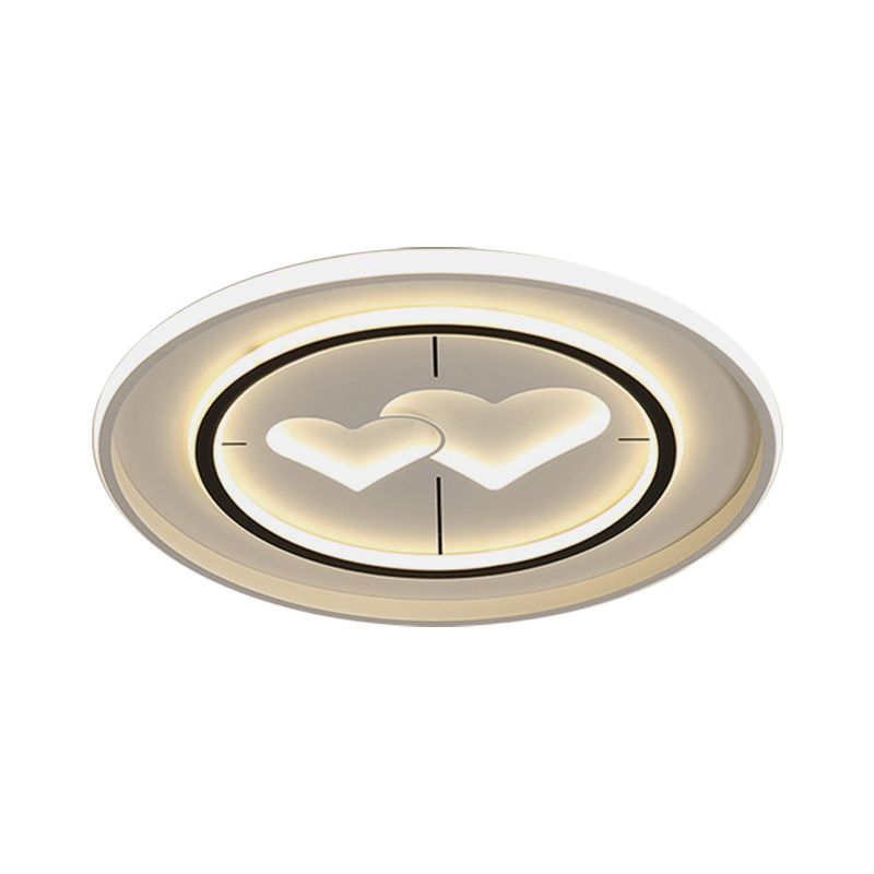 White Round/Square/Rectangle Flush Mount Lamp Modernist LED Acrylic Flush Ceiling Light in Warm/White Light