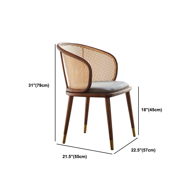 Solid Wood Dining Set 1/2/5 Pcs Round Rattan Dining Table and Chairs