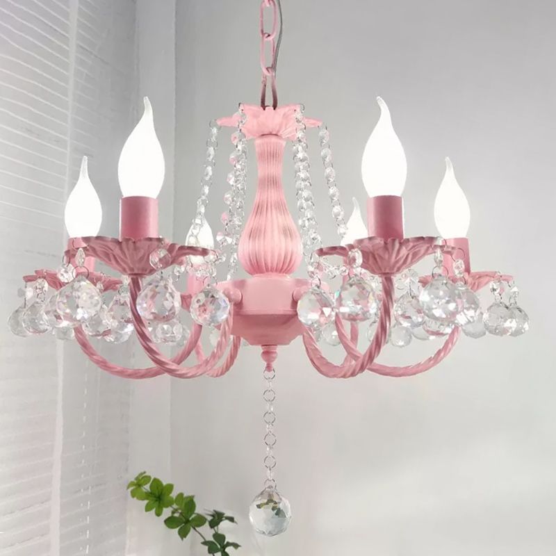 Lumières de lustre unique traditionnelles Crystal à 6 luminaires de pendentif lumineux