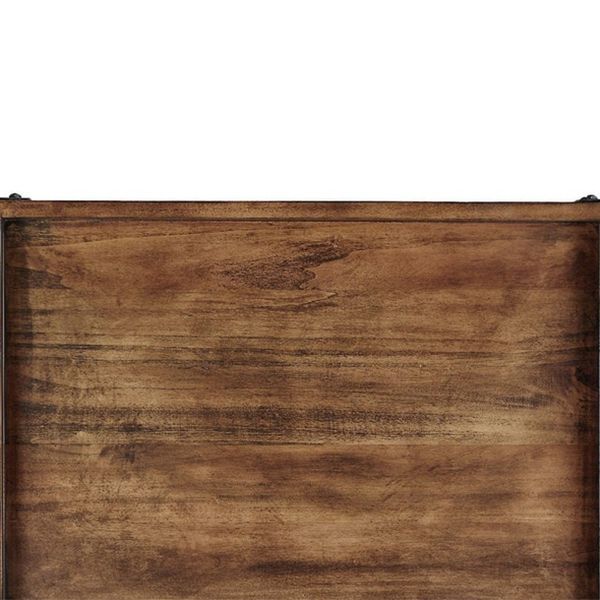 Modern Rolling Prep Table Wood Rectangular Prep Table for Home Use