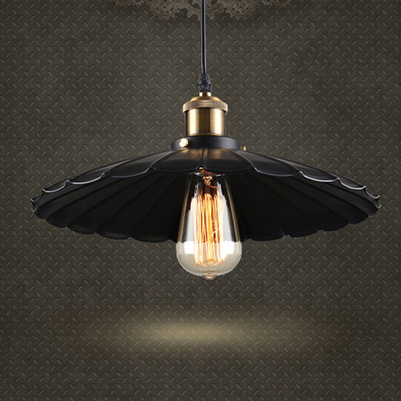 Lámpara colgante de hierro forjado de un solo colgante de color colgante industrial para cafetería para cafetería