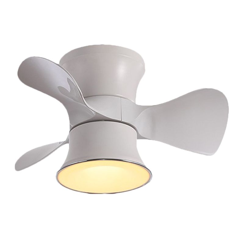 23,5 "W in metallo svasato a filo ventola a soffitto a LED bianco/caffè minimalista con 3 lame