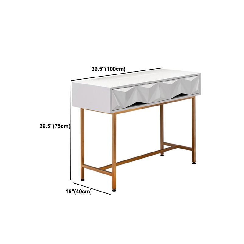 15.74" Wide Makeup Vanity Desk Vanity Tables with 2 Storage Drawers, Bright White