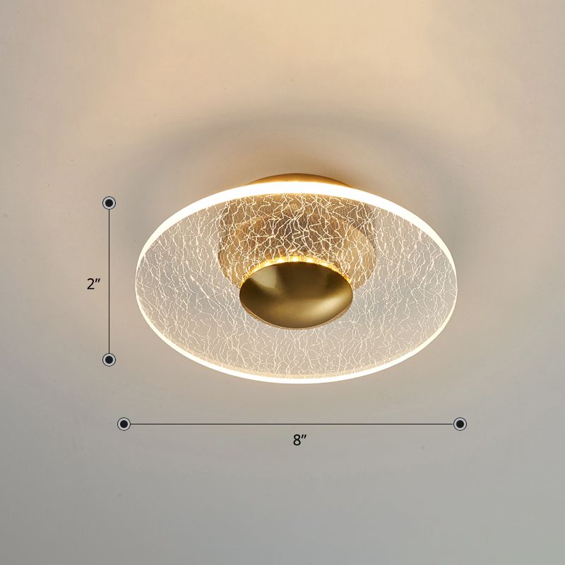 Acryl Disc Semi Flush Mount Lamp Postmodern helder LED -plafondlicht voor de gang
