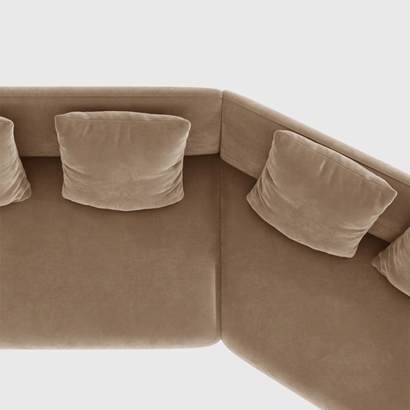 Nordic Wooden 3 Seater Sofa Chaise Dark Brown Sloped Arm Sofa