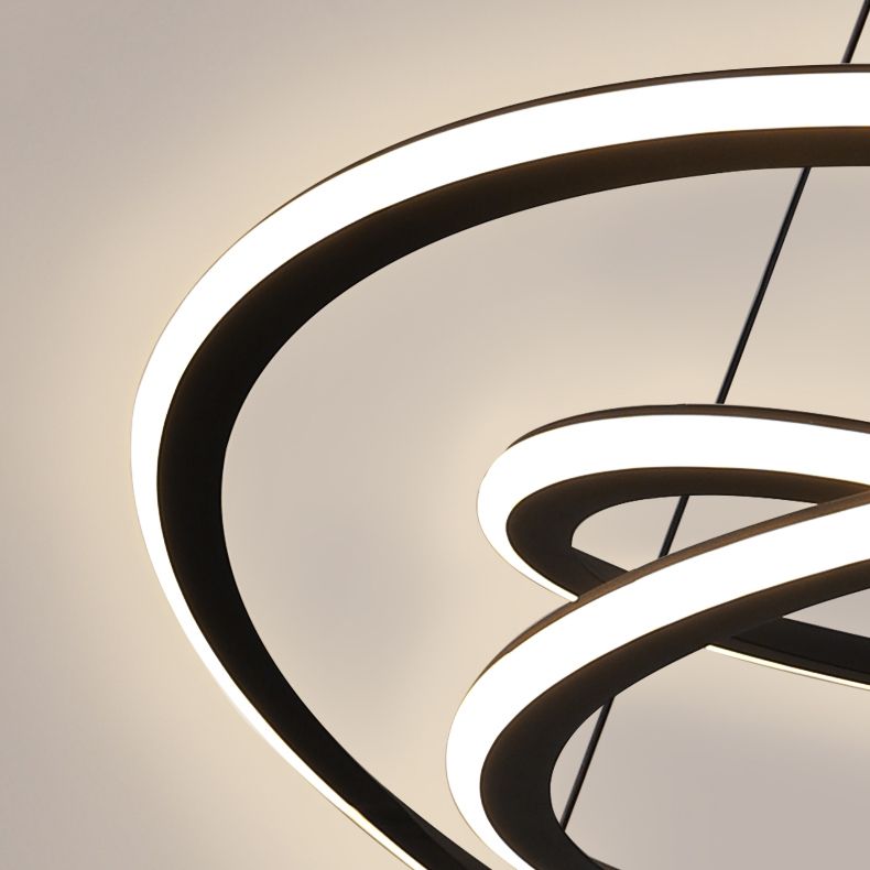 Twist Shade Metal Chandelier Light Modern 1- Light Lighting Lighting Lighting en noir