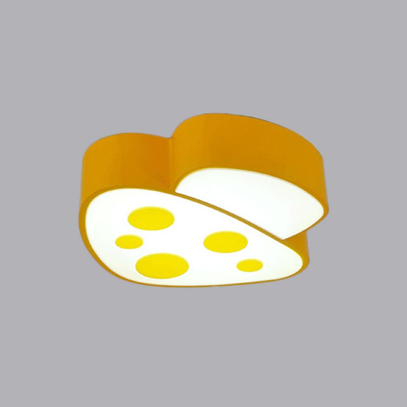 Mushroom Baby Room Flush Mount Light Acrylic LED Kids Close to Ceiling Lamp in Blue/Red/Yellow