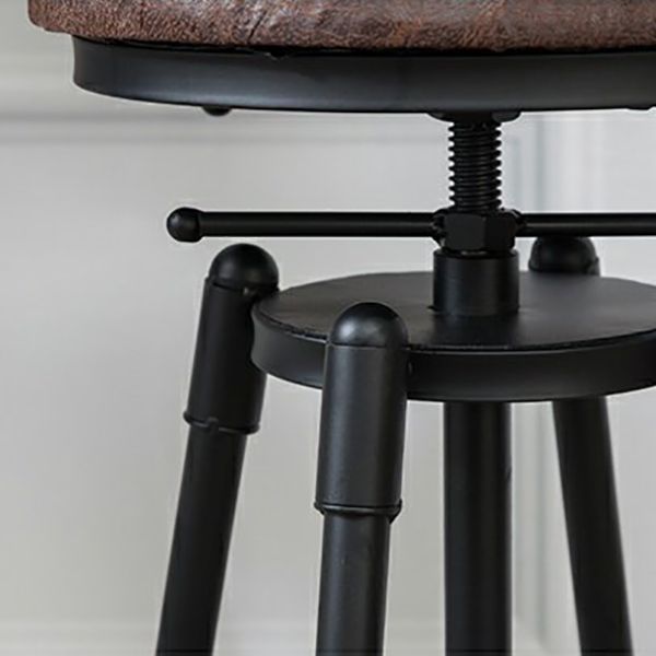 Modern Style Round Seat Barstool Wood Counter Bar Stool with Wood Legs