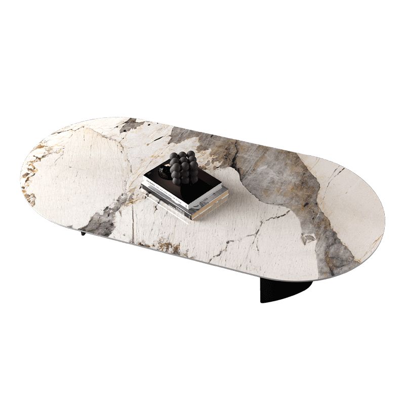 No Distressing Coffee Table Modern 2 Legs Free-Form Single Coffee Table