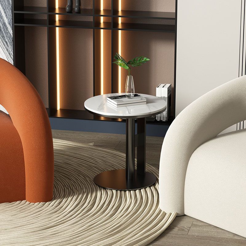 Minimalist Slate Side End Table Pedestal Side End Table for Living Room