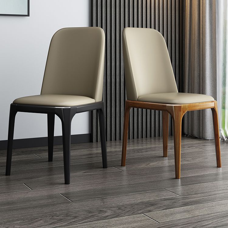 Modern Style Parsons Chairs Faux Leather Dining Chair for Dining Room