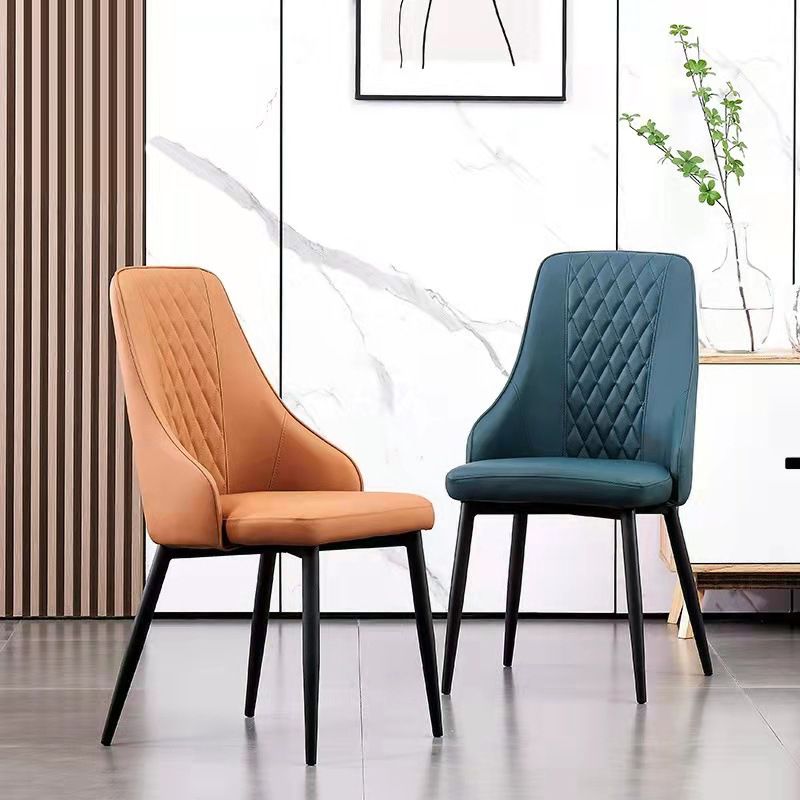 Modern Style Arm Chair Metal Solid Back Dining Arm Chair for Kitchen