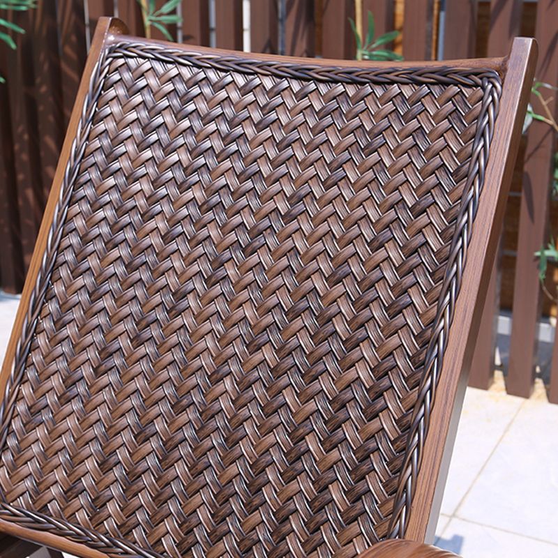 Modern Rocker Wicker Woven Rope with Gray Frame Recliner Chair