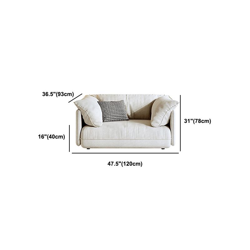 Modern Beige Pillow Back Sofa with Pillow Top Arm for Living Room