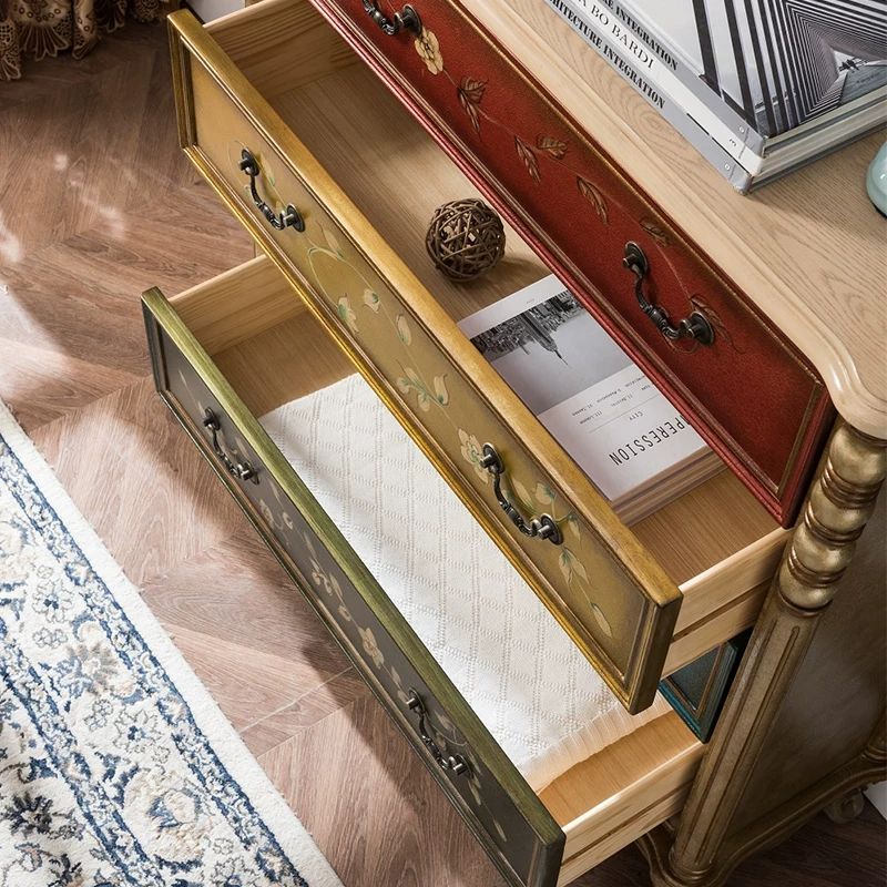 Traditional Vertical Dresser Wood Storage Bachelor Chest for Home