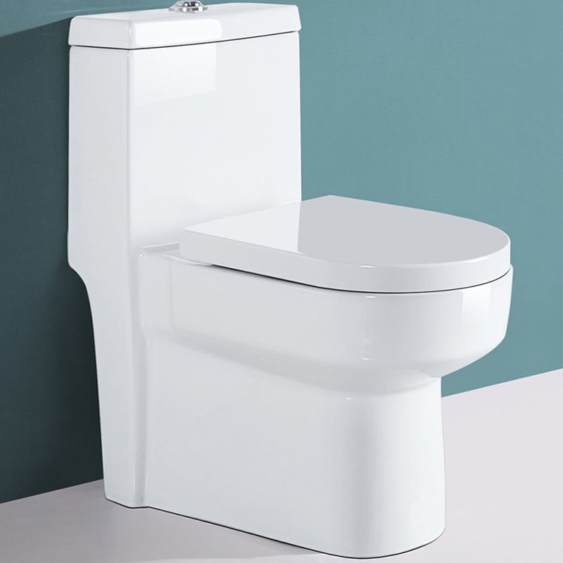 Modern One Piece Toilet Floor Mounted White Toilet Bowl with Seat for Washroom