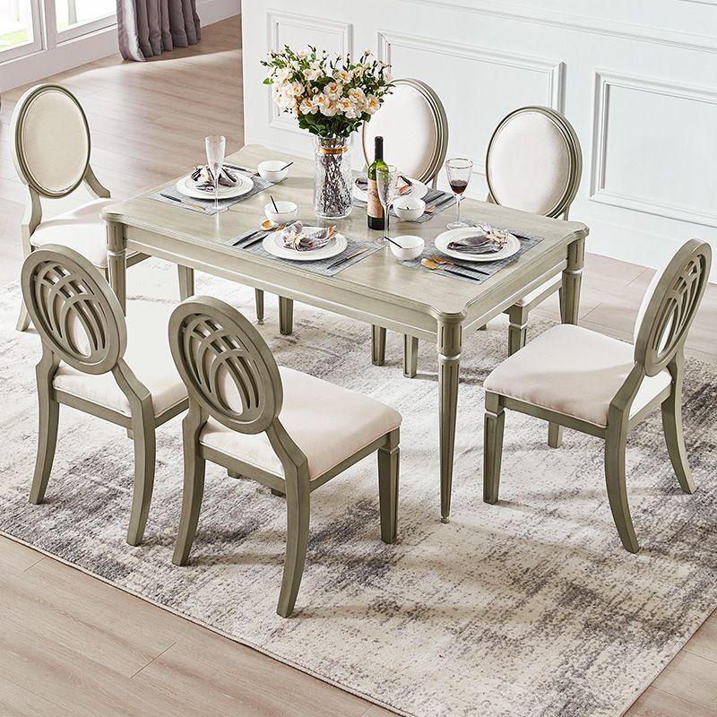 Modern Farmhouse Dining Table Set with 4 Legs Base Dining Room Furniture for Home Use