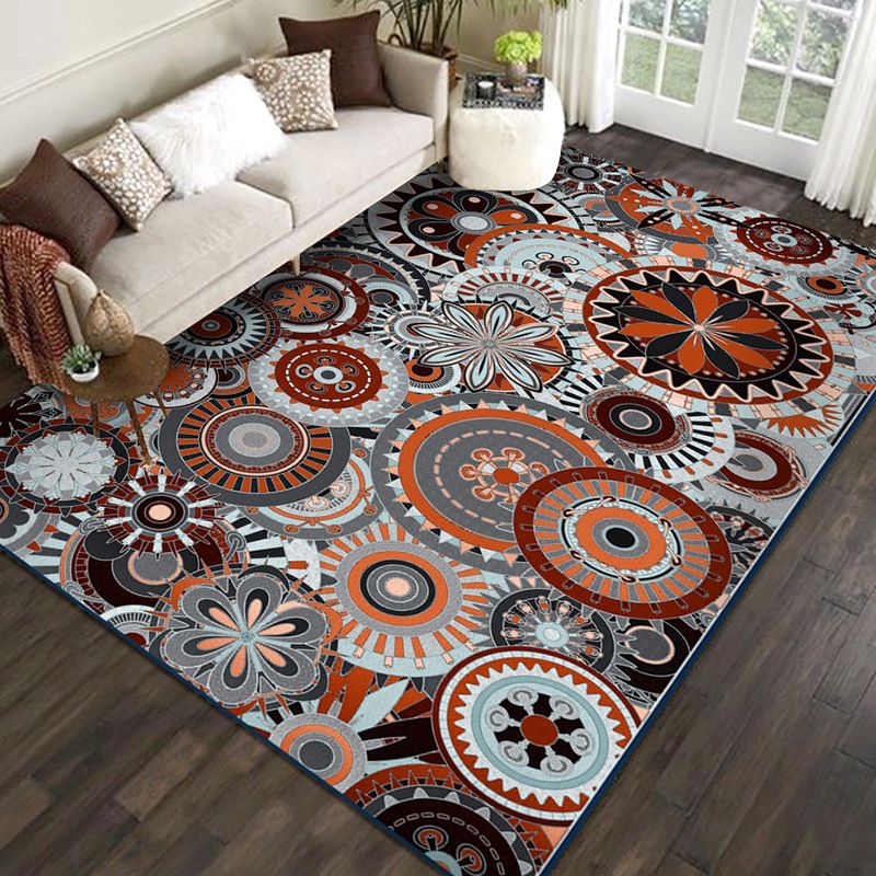 Tappeto di stampa damask marocchina multicolore in polipropilene tappeto resistente alle macchie resistenti a tappeto anti-slip per arredamento per la casa