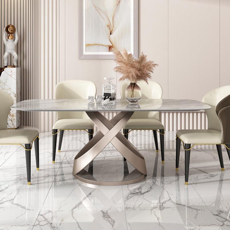 Rectangle Dining Table Set 1/2/5/6/7 Pcs Sintered Stone Dining Table with Side Chairs