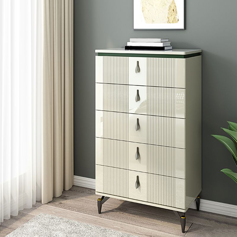 Contemporary Wooden Chest Bedroom Vertical Storage Chest with Drawers