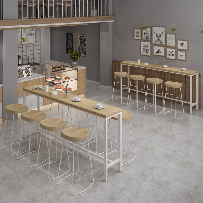 Modern Rectangular Pub Table Set 1/5/9 Pieces Wooden Counter Table with High Stools